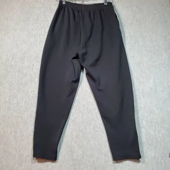 Vtg Adidas Pants Men Medium Black Y2K Track Tapered Ankle Zip Sweat Joggers - Picture 5 of 8